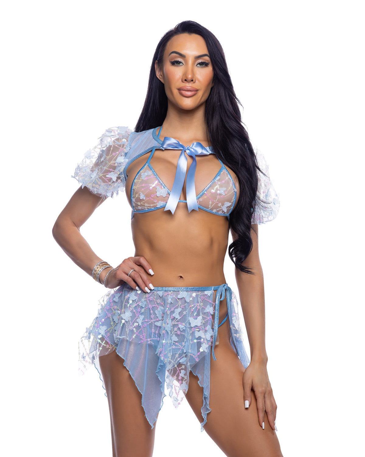 Butterfly & Sequin Triangle Top